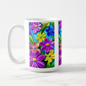 Bright kleurrijke Daisy Flowers Koffiemok (Links)