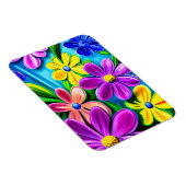 Bright kleurrijke Daisy Flowers Magneet (Rechterzijde)