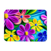 Bright kleurrijke Daisy Flowers Magneet (Horizontaal)