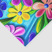 Bright kleurrijke Daisy Flowers Tissuepapier (Detail)