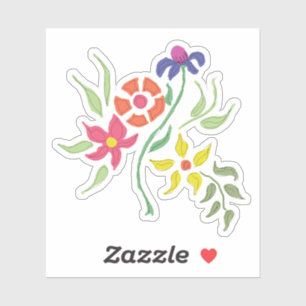 Bright kleurrijke Floral Bouquet Sticker