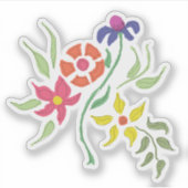 Bright kleurrijke Floral Bouquet Sticker (Voorkant)
