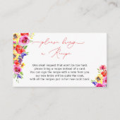 Bright kleurrijke florale recept aanvraag Kaart (Voorkant)