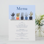 Bright Kleurrijke Potted House Planten Wedding Men Menu (Staand voorkant)