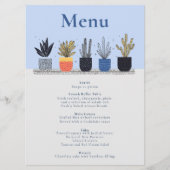 Bright Kleurrijke Potted House Planten Wedding Men Menu (Voorkant)