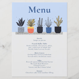 Bright Kleurrijke Potted House Planten Wedding Men Menu