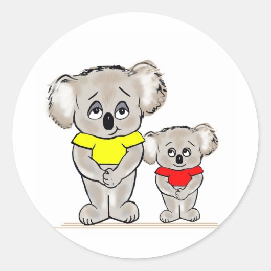 Bright Koalas Ronde Sticker (Voorkant)