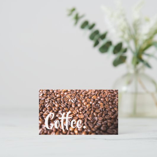 Bright Koffiebonen eenvoudige gebergte Punch-kaart Klantenkaartje (Staand voorkant)