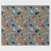 Bright Koi Fish Pond Pattern Cadeaupapier (Vlak)