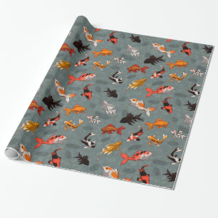 Bright Koi Fish Pond Pattern Cadeaupapier