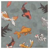 Bright Koi Fish Pond Pattern Stof (Close Up)