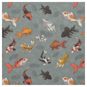 Bright Koi Fish Pond Pattern Stof (Swatch)