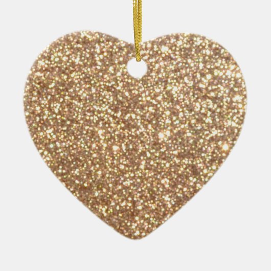 Bright koper Glitter Sparkles Keramisch Ornament (Voorkant)