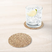 Bright koper Glitter Sparkles Ronde Kartonnen Onderzetter (Insitu)