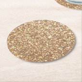 Bright koper Glitter Sparkles Ronde Kartonnen Onderzetter (Gebogen)