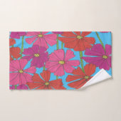Bright kosmos Floral afdrukken op blauw Bad Handdoek (Handdoek)