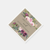 BRIGHT KRAFT BLUSH BURGUNDY FLORAL BUNCH WEDING SERVET (Hoek)