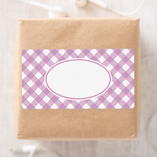 Bright Lavender Gingham Labels (Insitu)