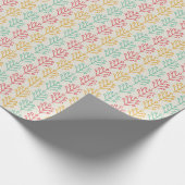 Bright Leaf-patroon: rood, geel en teal Cadeaupapier (Hoek)