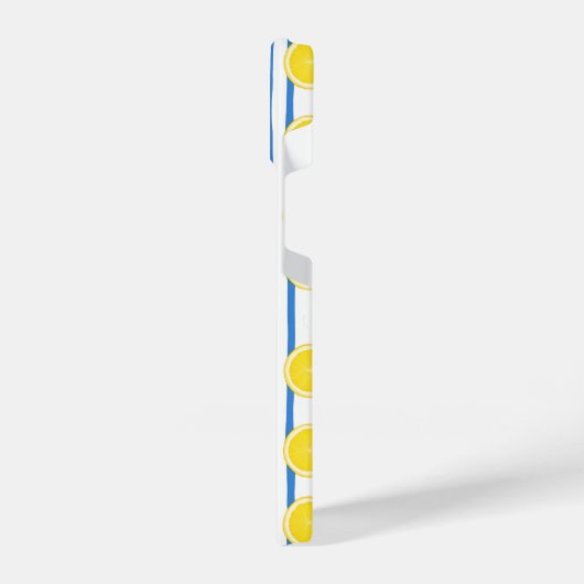 Bright Lemon Slice & Blue Stripe Case iPhone Hoesje (Linkerkant)