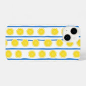 Bright Lemon Slice & Blue Stripe Case iPhone Hoesje (Achterkant horizontaal)