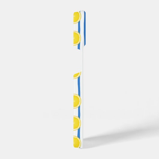 Bright Lemon Slice & Blue Stripe Case iPhone Hoesje (Rechterkant)