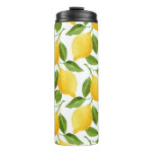 Bright lemons thermal tumbler monogrammed thermosbeker (Voorkant)