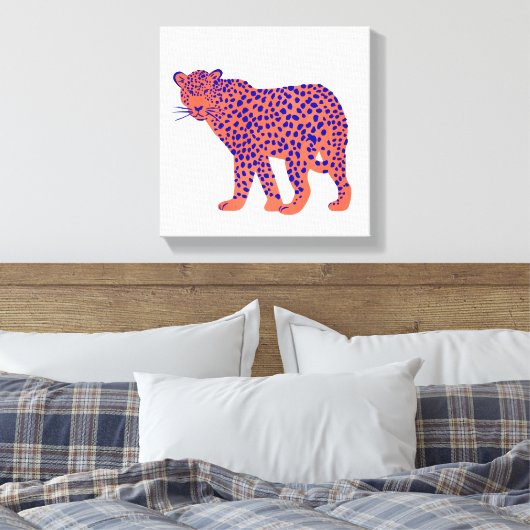Bright Leopard Canvas Afdruk (Insitu (Slaapkamer))