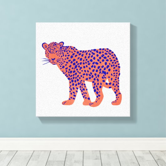 Bright Leopard Canvas Afdruk (Insitu (Houten vloer))