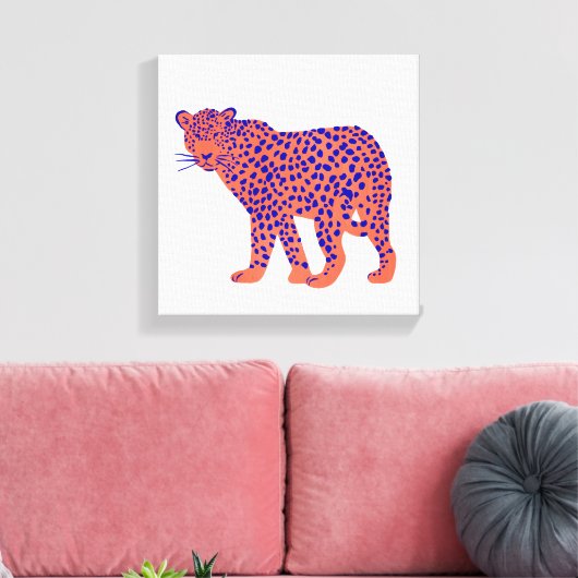 Bright Leopard Canvas Afdruk (Insitu (Woonkamer))