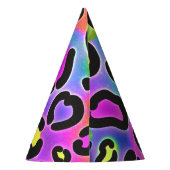 Bright Leopard Cheetah Print Oerwoud Verjaardagsfe Feesthoedjes (Achterkant)