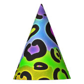 Bright Leopard Cheetah Print Oerwoud Verjaardagsfe Feesthoedjes (Voorkant)