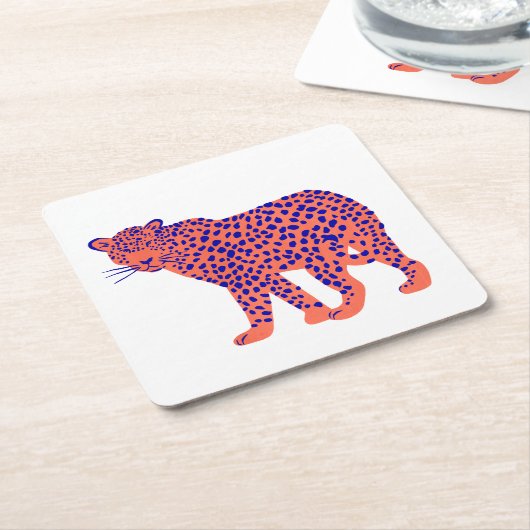 Bright Leopard Kartonnen Onderzetters (Schuin)
