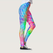 Bright Light Rainbow Psychedelic Starburst Tie Dye Leggings (Rechts)
