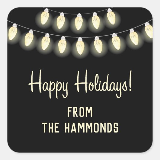 Bright Lights Holiday Gift Vierkante Sticker (Voorkant)