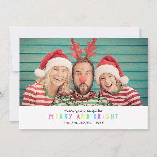 Bright Lights Horizontale Single Photo Holiday Kaa Feestdagenkaart (Voorkant)