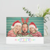 Bright Lights Horizontale Single Photo Holiday Kaa Feestdagenkaart (Staand voorkant)