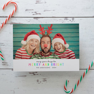 Bright Lights Horizontale Single Photo Holiday Kaa Feestdagenkaart
