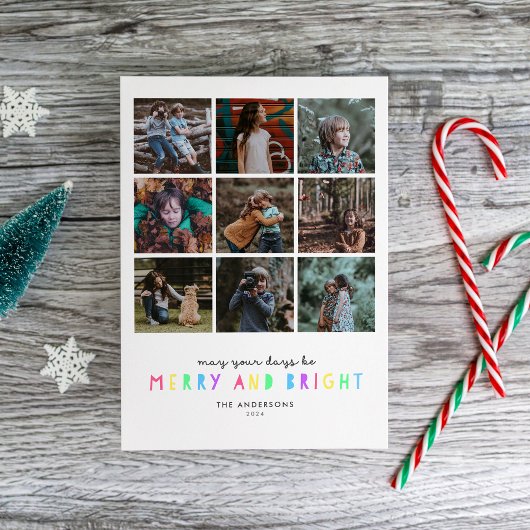 Bright Lights Multi-Photo Holiday Kaart