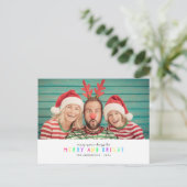 Bright Lights Single Photo Holiday Briefkaart (Staand voorkant)