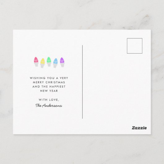 Bright Lights Single Photo Holiday Briefkaart (Achterkant)