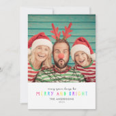 Bright Lights Single Photo Holiday Kaart (Voorkant)