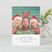 Bright Lights Single Photo Holiday Kaart (Staand voorkant)