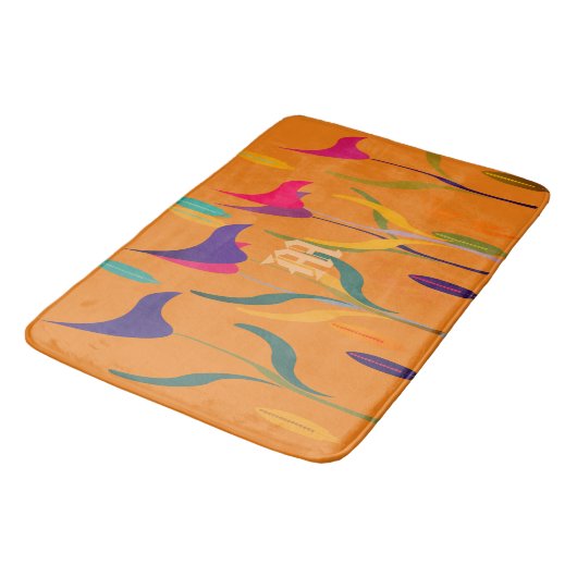 Bright Lily Waterverf Monogrammed Badmat (Gekanteld)