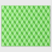 BRIGHT LIME GREEN GEOMETRIC CUBE PATTERS CADEAUPAPIER (Vlak)