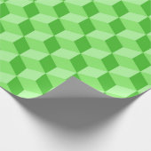 BRIGHT LIME GREEN GEOMETRIC CUBE PATTERS CADEAUPAPIER (Hoek)