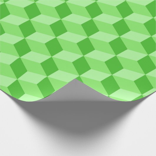 BRIGHT LIME GREEN GEOMETRIC CUBE PATTERS CADEAUPAPIER (Hoek)
