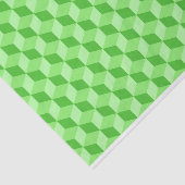 BRIGHT LIME GREEN GEOMETRIC CUBE PATTERS TISSUEPAPIER (Detail)