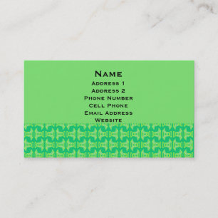 Bright Lime Green Tribal Patroon Visitekaartje