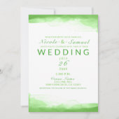 Bright Lime Green Waterverf Chic Modern Wedding Kaart (Voorkant)
